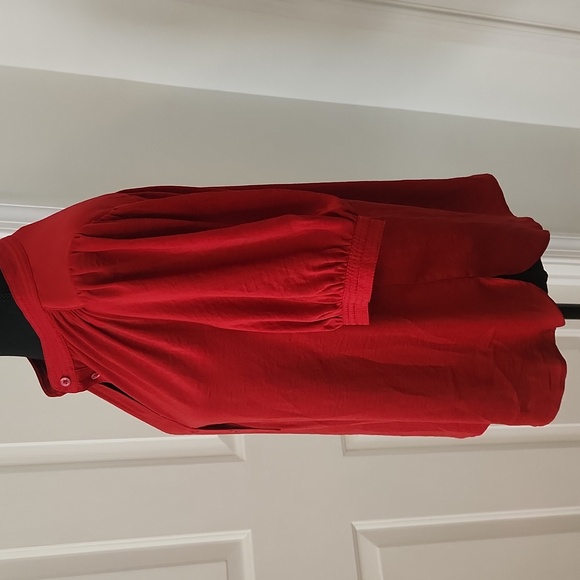 Banana Republic Red Silk Blouse Size S - Picture 12 of 13